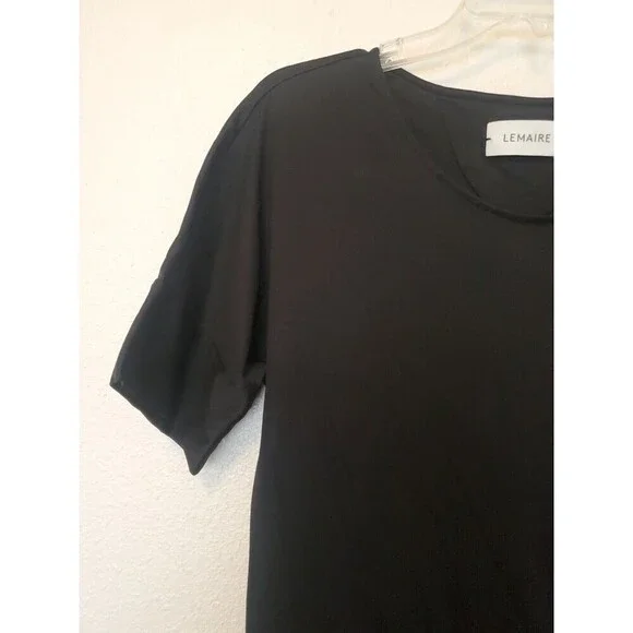 Lemaire Straight Slip Dress Black Designer Cotton Womens Size Medium - Picture 6 of 16